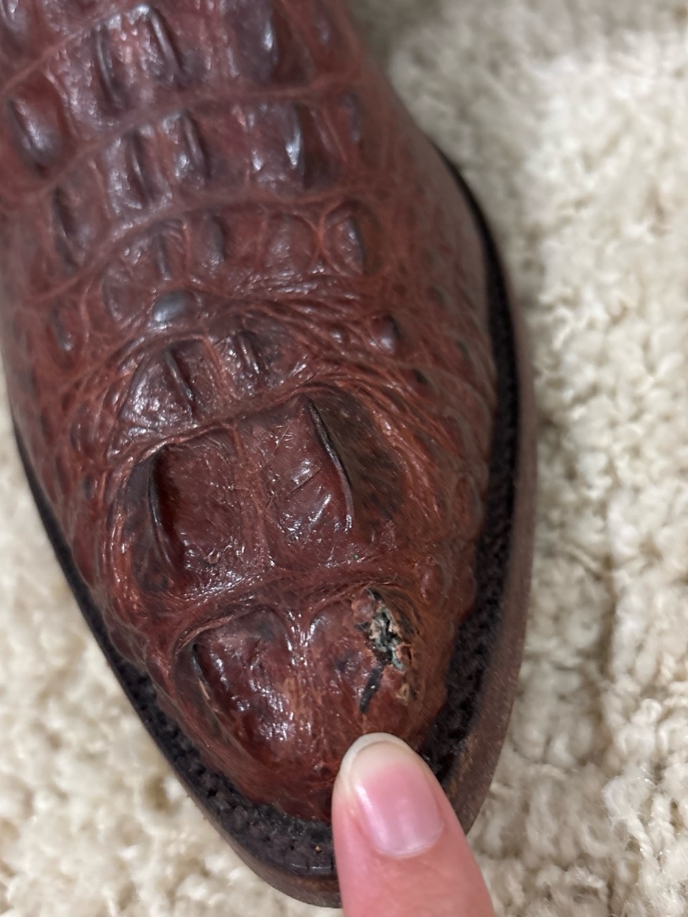 VTG Black Jack Handmade Brown Exotic Caiman Leather Western Boots Men’s 10.5 D - Picture 10 of 10